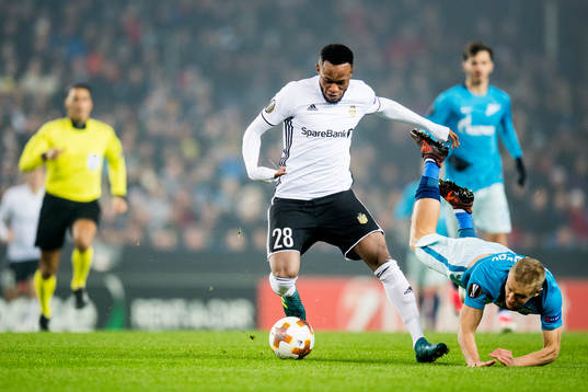 Samuel Adegbenro of Rosenborg and Igor Smolnikov of Zenit