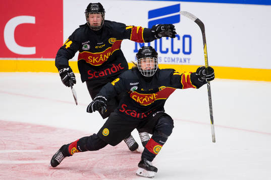 Skånes Kevin Engvall jublar