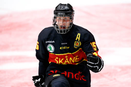Skånes Oskar Magnusson jublar