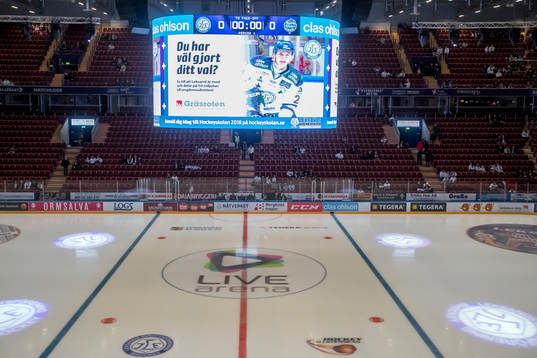 Tegera Arena innan ishockeymatchen i Hockeyallsvenskan