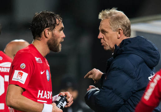 Örgrytes Johan Elmander och tränare Sören Börjesson