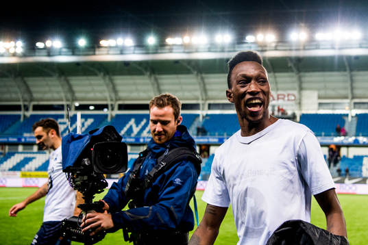 Daouda Karamoko Bamba of Kristiansund celebrates