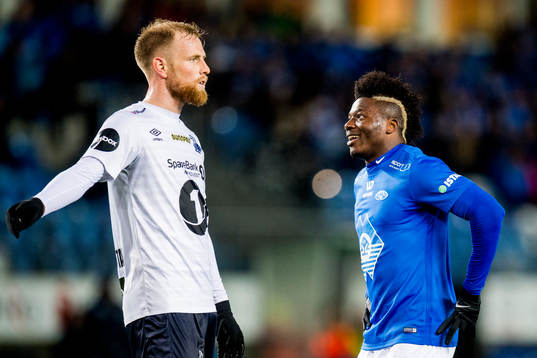 Dan Peter Ulvestad of Kristiansund and Thomas Olivier Amang