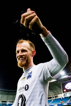 Dan Peter Ulvestad of Kristiansund celebrates