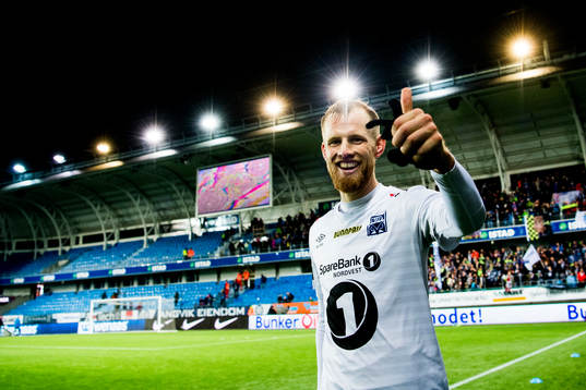 Dan Peter Ulvestad of Kristiansund celebrates