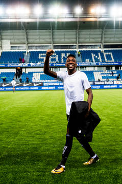 Daouda Karamoko Bamba of Kristiansund celebrates