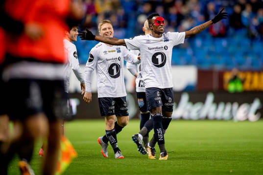 Daouda Karamoko Bamba of Kristiansund celebrates 1-0