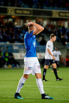 Erling Braut Haaland of Molde reacts