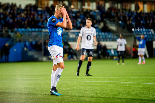 Erling Braut Haaland of Molde reacts