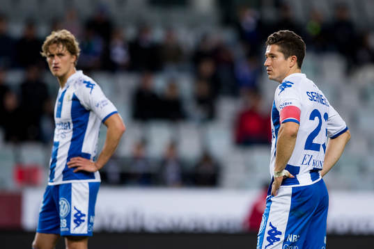 IFK Göteborgs Thomas Rogne och David Boo Wiklander deppar