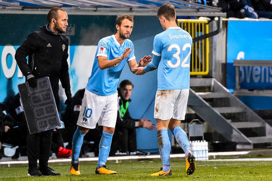 Byte mellan Malmö FFs Magnus Wolff Eikrem och Mattias