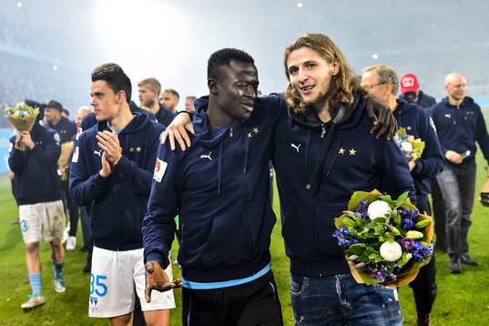 Malmö FFs Bonke Innocent och Pawel Cibicki