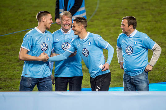 Malmö FFs Markus Rosenberg med Pontus Jansson och tidigare