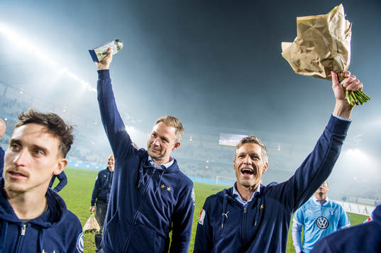 Malmö FFs tränare Magnus Pehrsson och assisterande
