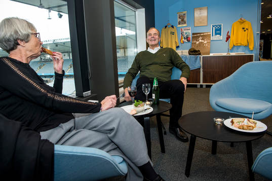 Jan Möller på plats i MFF museet innan fotbollsmatchen i