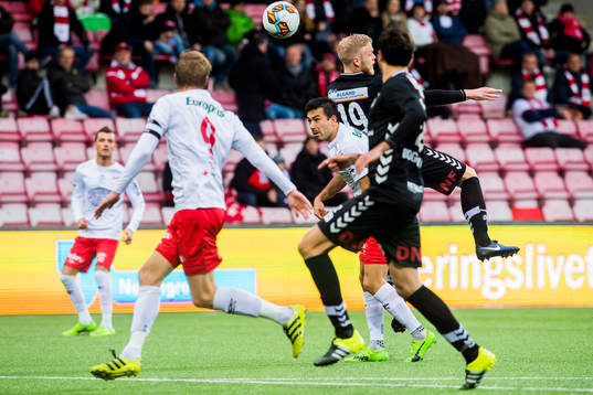 Ulrik Flo, Sanel Kapidzic of Fredrikstad, Mads Nielsen and