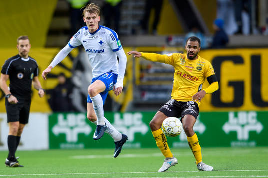 Norrköpings Eric Smith och Elfsborgs Alex Dyer