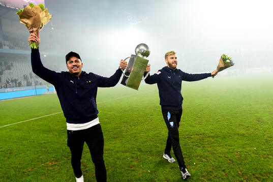 Malmö FFs Felipe Carvalho och Rasmus Bengtsson höjer