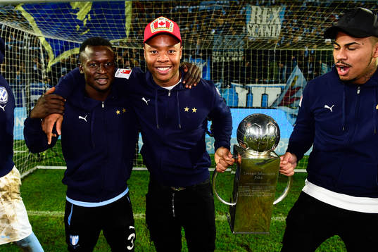 Malmö FFs Bonke Innocent, Carlos Strandberg och Felipe