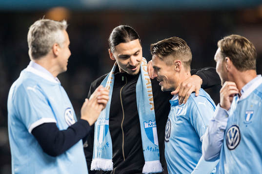 Zlatan Ibrahimovic och Malmö FFs Markus Rosenberg