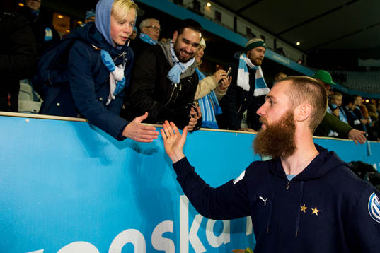 Malmö FFs Jo Inge Berget tackar publikens eter