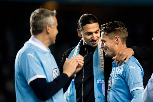 Zlatan Ibrahimovic och Malmö FFs Markus Rosenberg
