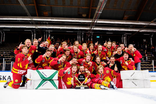Skånes spelare jublar då de