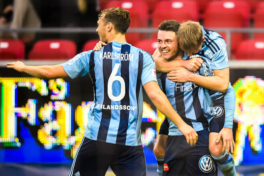 Djurgårdens Kerim Mrabti jublar