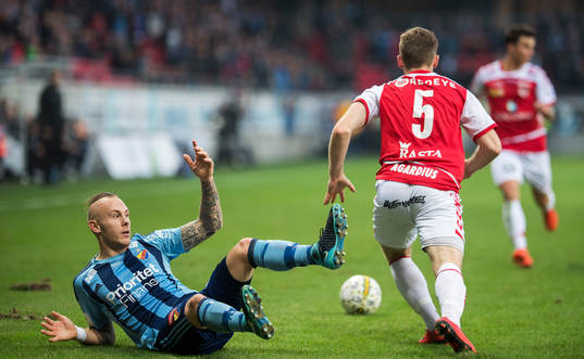 Kalmars Victor Agardius och Djurgårdens Magnus Eriksson