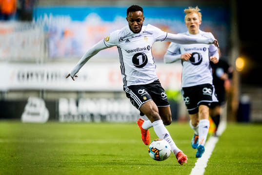 Samuel Adegbenro and Birger Meling of Rosenborg