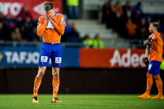 Daniel Leo Gretarsson Schmidt of Aalesund looks dejected