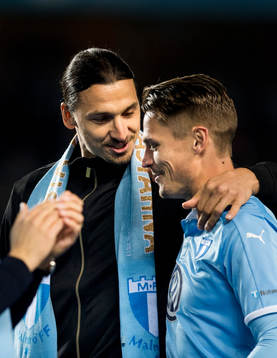 Zlatan Ibrahimovic och Malmö FFs Markus Rosenberg