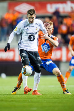 Nicklas Bendtner of Rosenborg and Mikkel Kirkeskov Andersen