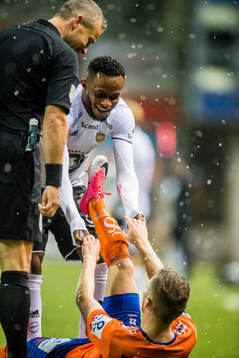 Samuel Adegbenro of Rosenborg and Adam Örn Arnarson of