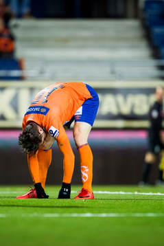Athanasios Papazoglou of Aalesund reacts