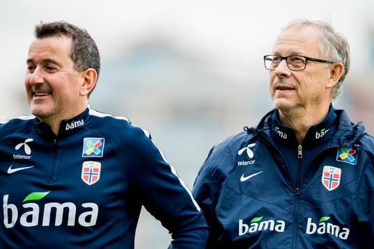 Per Joar Hansen, assistant coach, and Lars Lagerbäck, head