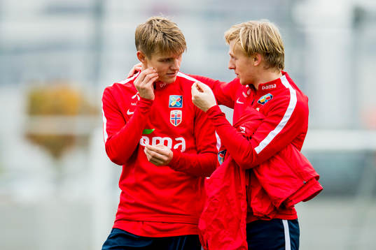 Martin Ødegaard and Mats Møller Dæhli of Norway