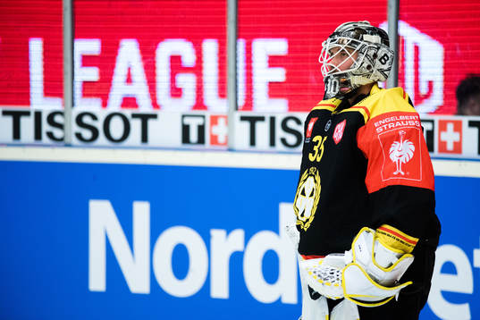 goalkeeper David Rautio of Brynäs prior the CHL game