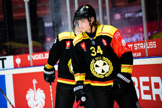 Oliver Nordberg of Brynäs prior the CHL game between