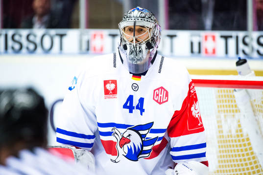 goalkeeper Dennis Endras of Adler Mannheim