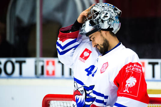 goalkeeper Dennis Endras of Adler Mannheim looks dejected