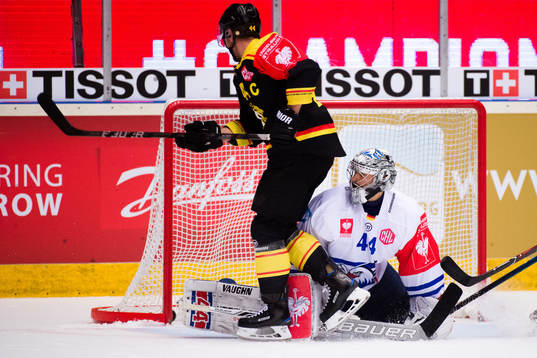 Jacob Blomqvist of Brynäs scores the decisive 1-1 goal