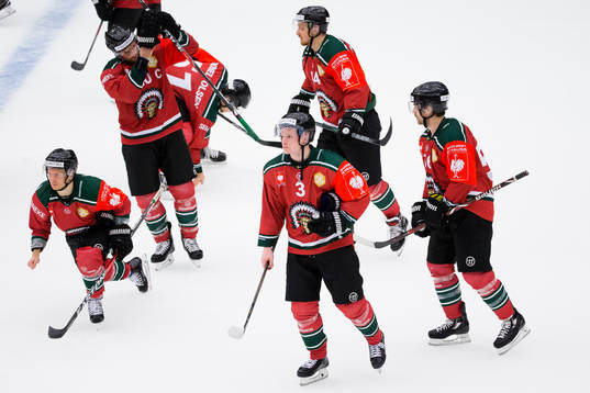 Frölundas Ryan Lasch, Joel Lundqvist, Carl Grundström,