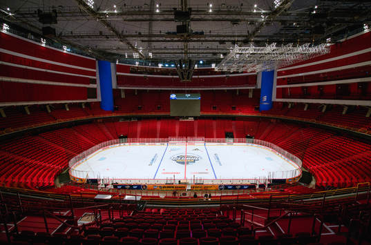 En bild på Globen innan NHL-laget Ottawa Senators