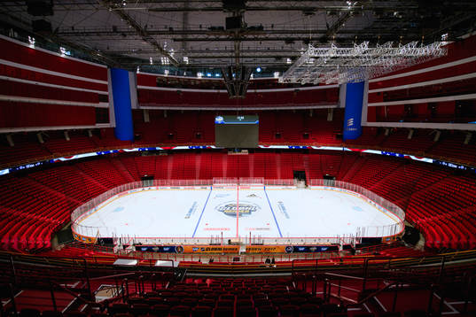En bild på Globen innan NHL-laget Ottawa Senators
