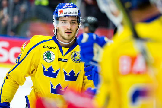 Sveriges Dennis Everberg gör 1-1 och jublar