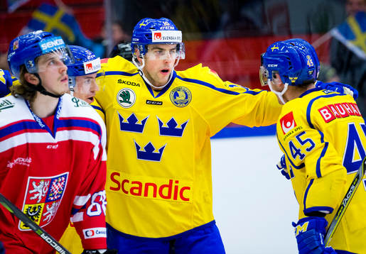 Sveriges Joakim Lindström gör 3-3 och jublar