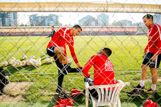Mohamed Elyounoussi, Ola Kamara and Martin Linnes of Norway