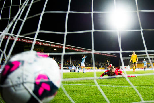 Goalkeeper Cecilie Fiskerstrand looks dejected