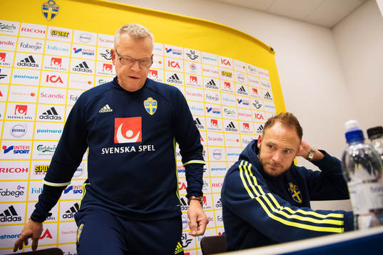 Förbundskapten Janne Andersson och Andreas Granqvist
